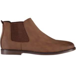 (MANCINI) Grady Mens Black Chelsea formal casual boots (Black and brown)