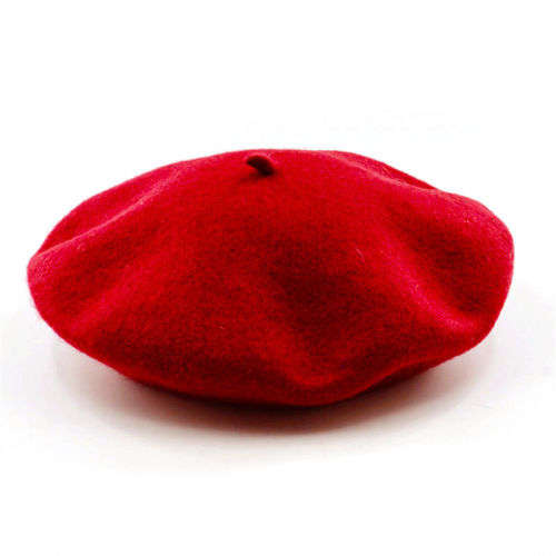 Beret Hat for Women Trendy French Style Artist Hats Solid Color Beanie Caps Warm in black,red, green