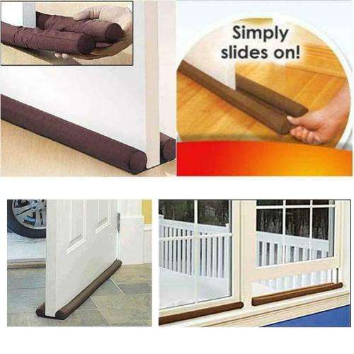 Twin Draft Leather Guard Wind Dust Blocker Sealer Stopper Insulator for Door Windows.Draft Stopper36
