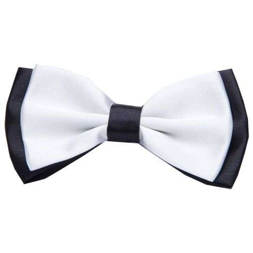 (A SET OF 4)Men's Fashion Tuxedo Satin Two tone Color Adjustable Wedding Bowtie Bow Tie