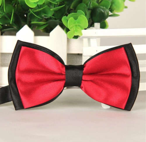 (A SET OF 4)Men's Fashion Tuxedo Satin Two tone Color Adjustable Wedding Bowtie Bow Tie
