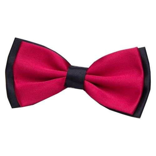 (A SET OF 4)Men's Fashion Tuxedo Satin Two tone Color Adjustable Wedding Bowtie Bow Tie