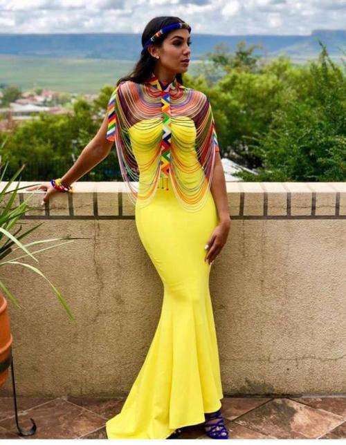 Tribal cultural traditional zulu South African full body necklace that is handmade colourful