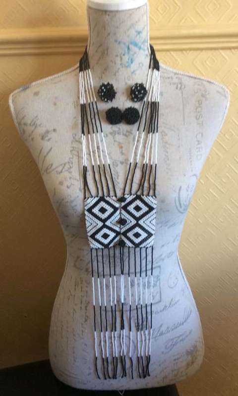 (FREE SHIPPING) cultural traditional zulu unisex Xhosa beaded tribal handmade ethnic tie necklace
