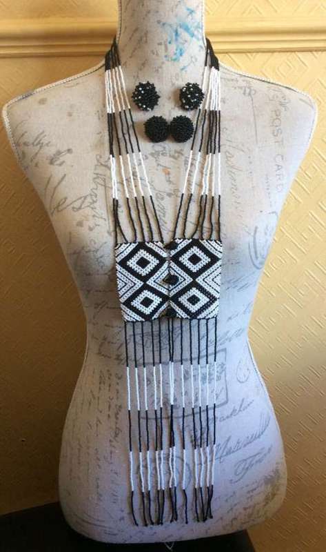 (FREE SHIPPING) cultural traditional zulu unisex Xhosa beaded tribal handmade ethnic tie necklace
