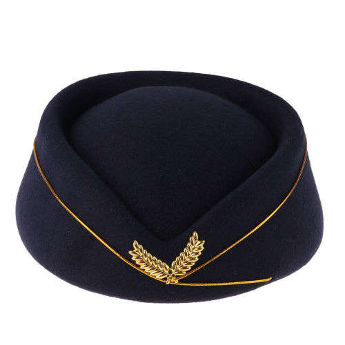 (FREE SHIPPING) Stewardess Wool Cap Flight Attendant air hostess Cap For Costume stylish hat for wom