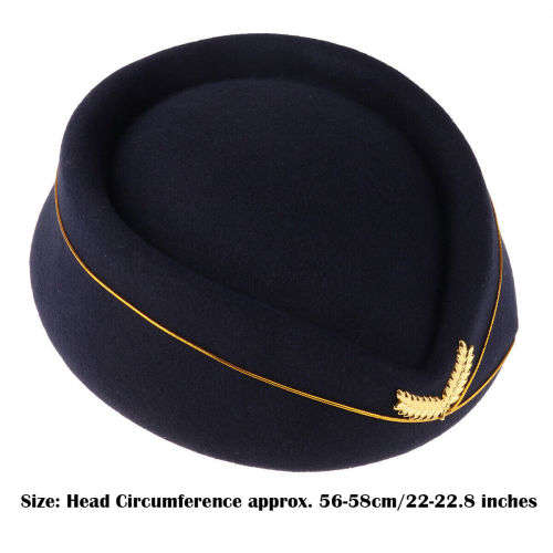 (FREE SHIPPING) Stewardess Wool Cap Flight Attendant air hostess Cap For Costume stylish hat for wom