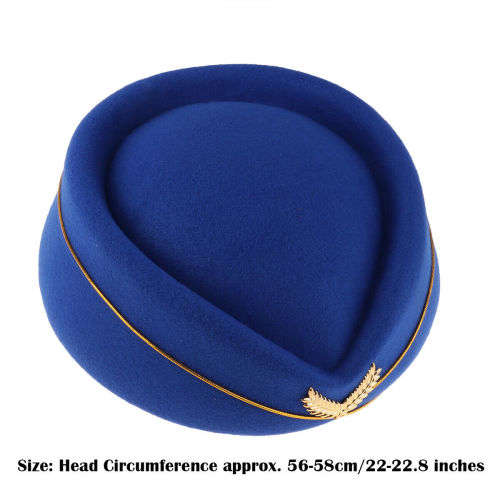 (FREE SHIPPING) Stewardess Wool Cap Flight Attendant air hostess Cap For Costume stylish hat for wom