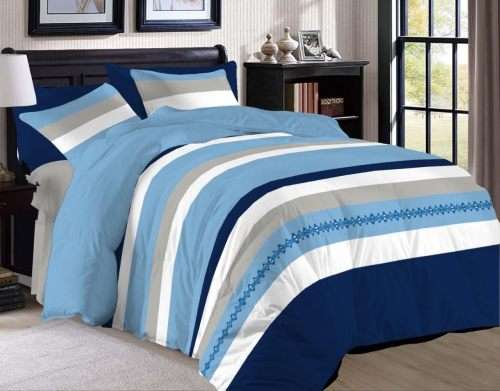 Duvet Set-Modern Floral Design All Season Down Alternative Bedding Matching Decorative 2 Pillow case