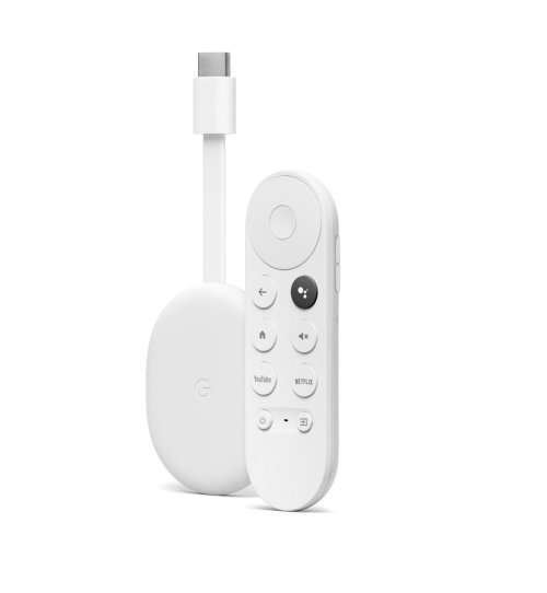 Google - Chromecast 4k with Google TV - Snow