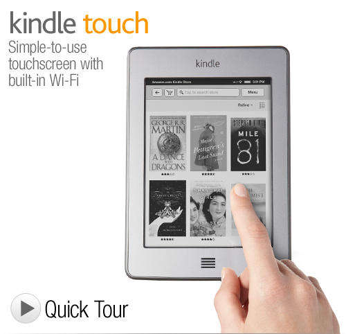 Kindle Touch - Wi-Fi, 6" E Ink Display **Free Shipping (All new with, Multi- touch, etc)