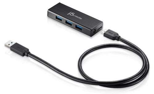 J5 Create 4x USB3.0 Hub - Powered via USB port or power adapter (included)
