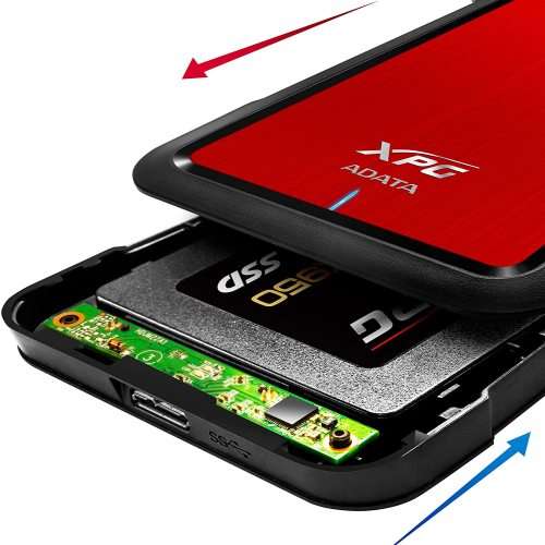 Adata Ex500 2.5` USB3 SATA/SSD External Hard Drive Enclosure, support upto 9.5mm 2.5` hard drives