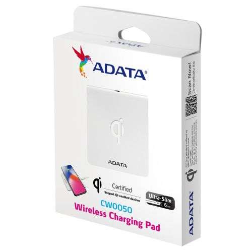 Adata Wireless Qi-Certified Charging Pad 5W Ultra-Thin Micro USB White