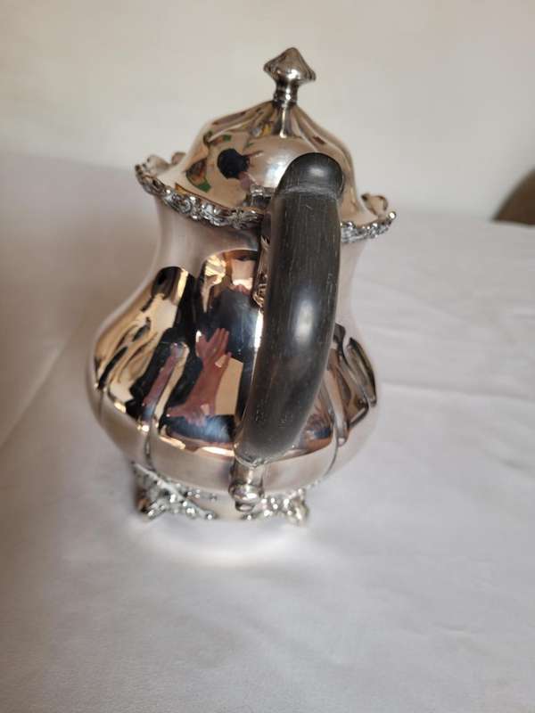 1847 ROGERS BROS MANUFACTURED, NUMBERED 037 and .42, SILVER ON COPPER TEA KETTLE