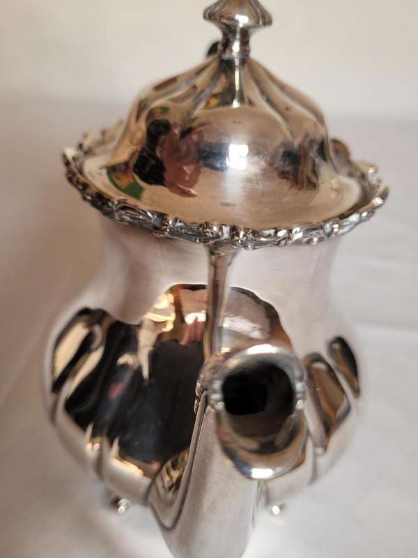 1847 ROGERS BROS MANUFACTURED, NUMBERED 037 and .42, SILVER ON COPPER TEA KETTLE