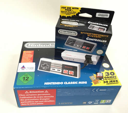 Nintendo Classic Mini, with an Official Second Controller, and two 8BitDo Retro Receivers