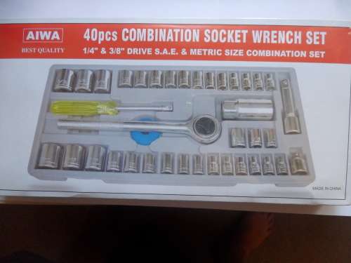 40 Piece Socket Set - 1/4" & 3/8" Drive **!**up to 16mm Sockets      30cmX15cm Box