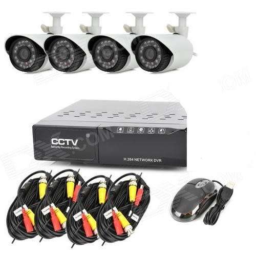 CCTV SURVEILLANCE KITS  - 4CHANNEL - 1200 TVL COLOUR/IR OUTDOOR CAMS (3G & Internet remote viewing)