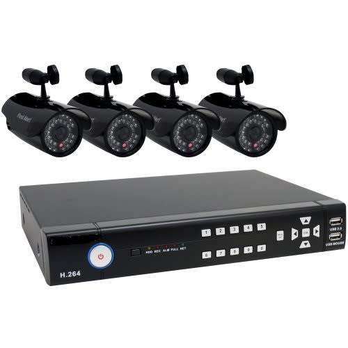 CCTV SURVEILLANCE KITS  - 4CHANNEL -  COLOUR/IR OUTDOOR CAMS (3G & Internet remote viewing)