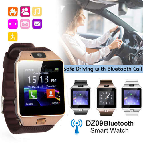 Android Bluetooth Smart Watch Phone, Camera & Sim Card Slot - Black & Silver