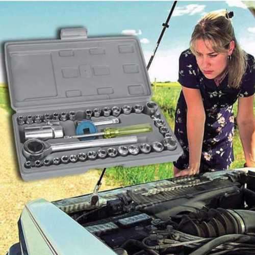 STOCK CLEARANCE - 40 Piece Socket  Wrench Set - 1/4" & 3/8" Drive **!**up to 16mm Sockets