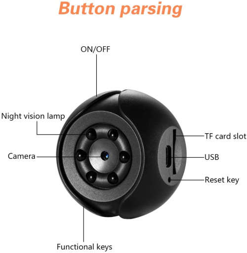 Full HD SQ6 Mini Spy Camera - 140 Degree View - IR Night Vision - Motion Detection
