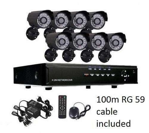 8CH CCTV SYSTEM 900TVL OUTDOOR CAMERAS (3G & Internet remote viewing)