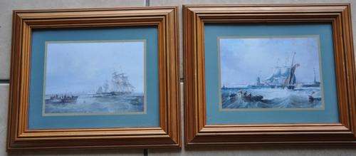 Set of 2 Ship Prints Framed