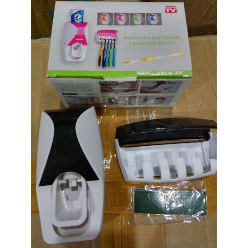 Automatic Toothpaste Dispenser + Toothbrush Holder