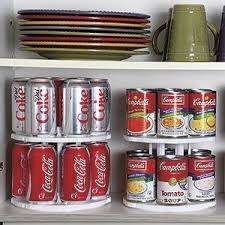 2 Tier Can Tamer Food Beverage Can Carousel Fridge Space Saver Organizer