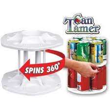 2 Tier Can Tamer Food Beverage Can Carousel Fridge Space Saver Organizer