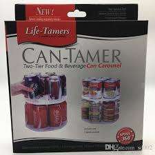 2 Tier Can Tamer Food Beverage Can Carousel Fridge Space Saver Organizer