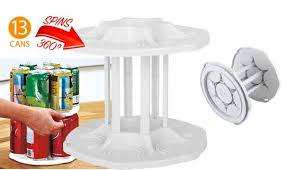 2 Tier Can Tamer Food Beverage Can Carousel Fridge Space Saver Organizer