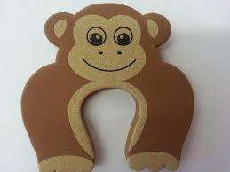 Kids Foam Door Stopper Brown Monkey - Children Safety