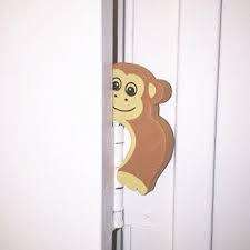 Kids Foam Door Stopper Brown Monkey - Children Safety