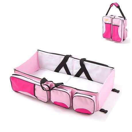 Multi Functional Baby Travel Bed and Bag Pink