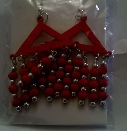 3 PAIRS Indonesian Wooden Bead Drop Earrings