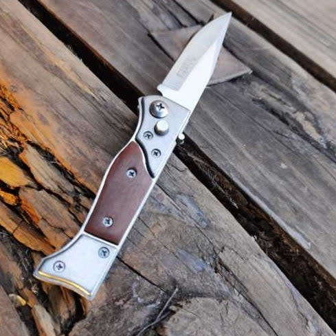 Wooden Flip Blade Pocket Knife