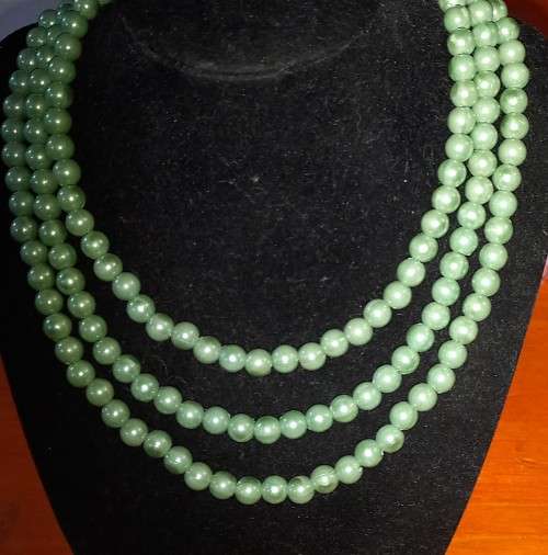 Plain Beaded Pearl Necklace with Earrings set
