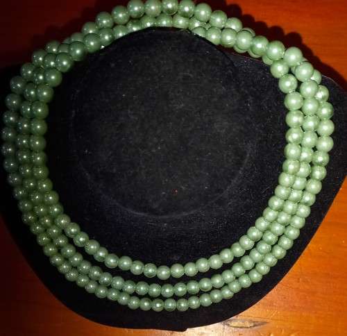 Plain Beaded Pearl Necklace with Earrings set