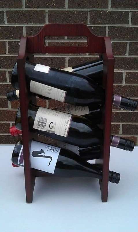 Wine Rack In Elegant Rosewood Finish