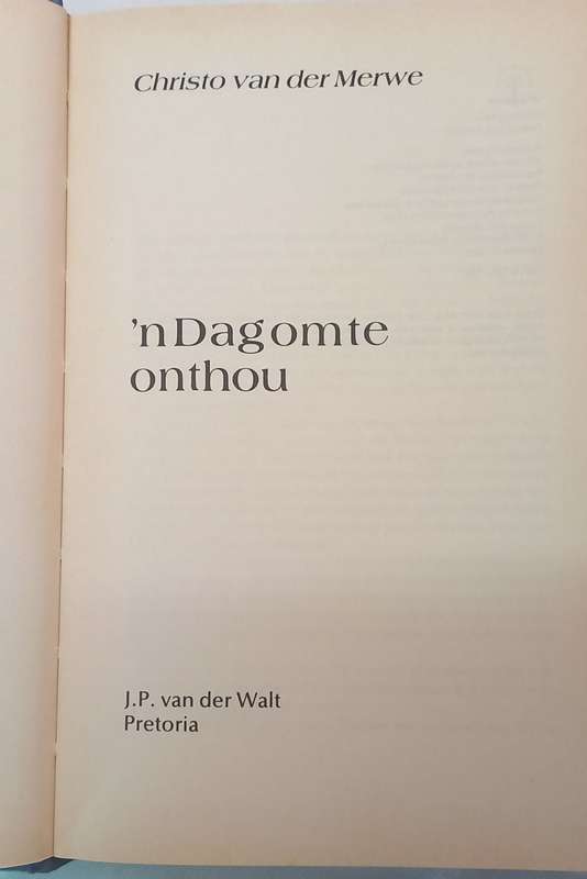`n Dag om te onthou - Christo van der Merwe