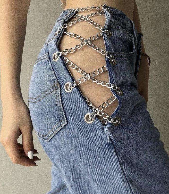 Redbat Denim Ladies Straight Leg Jeans with Side Chain - Size 14