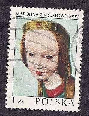 Poland used :1973 Masterpieces of Polish Art  1zt  Kruzlowa Madonna, 1410