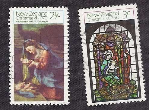 New Zealand used :1970 Christmas  2½c and 3c
