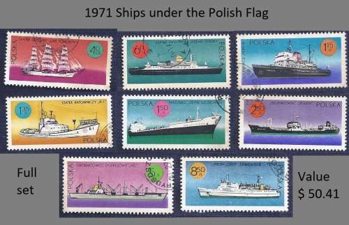 Poland.1971.Ships under the Polish Flag (Full set of 8)