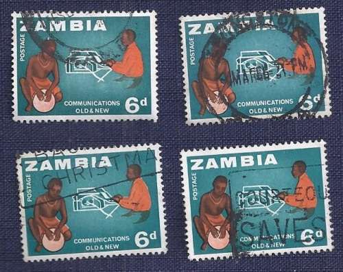 Zambia.1964.Local Motifs - Drums and telex (communications)   6P (x 4)