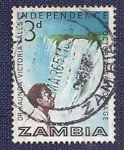Zambia.1964.Independence  - Dr.Kaunda & Victoria Falls   3d