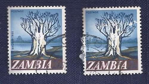 Zambia.1968.Local Motifs -  Baobab tree       2N  (x 2)
